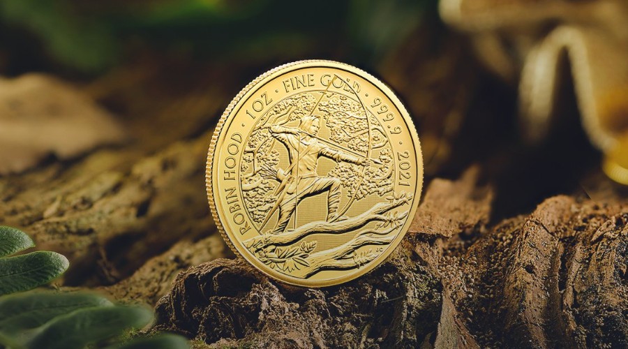 La prima moneta della collezione Myths and Legends by The Royal Mint, dedicata a Robin Hood