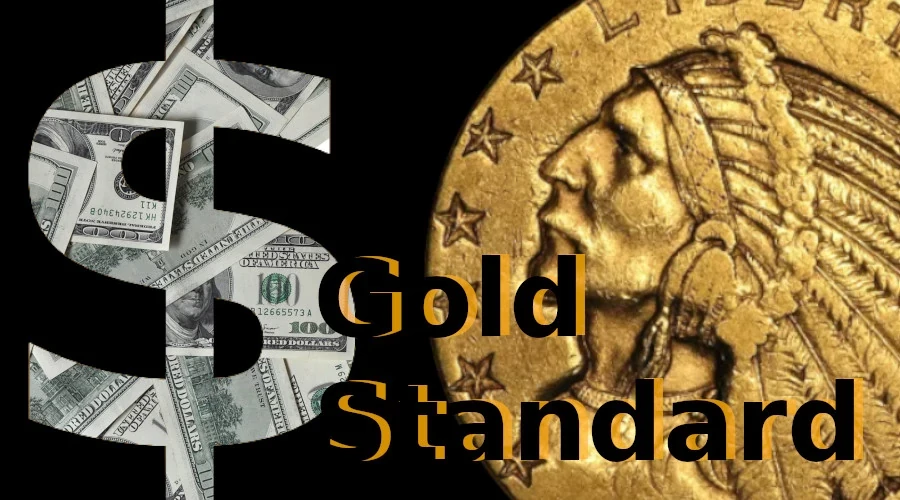 Dollaro e moneta in oro, i cui valori erano collegati nel sistema gold standard