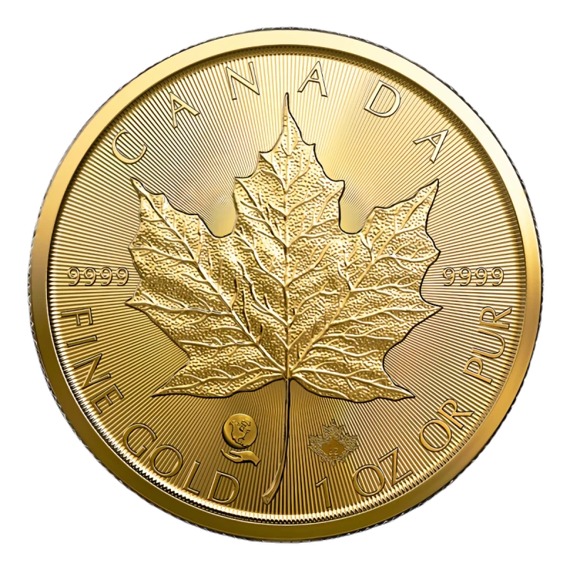 Reverso de la Maple Leaf de oro año 2022 de 1 oz