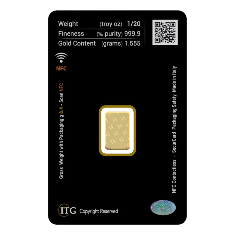 Reverso del lingote en oro puro de 5 gramos - Naori