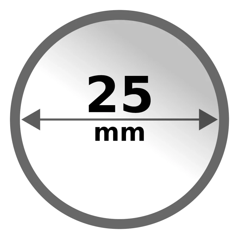 Fronte capsula in plastica 25 mm per monete di oro