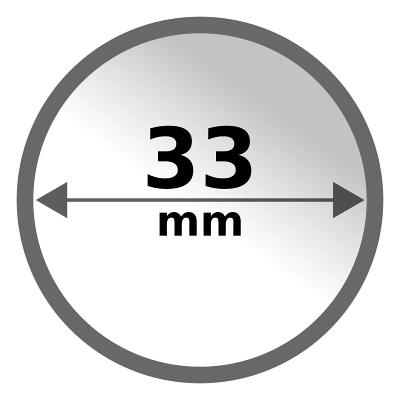 Cápsula de plástico para monedas de oro, plata y platino 33 mm