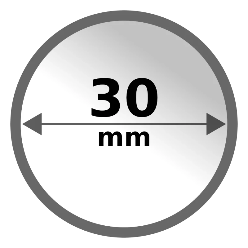 Cápsula de plástico para monedas de oro, plata y platino 30 mm