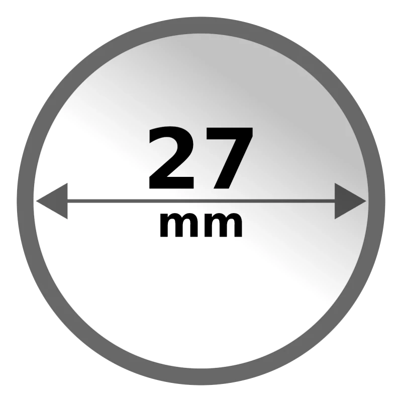 Cápsula de plástico para monedas de oro, plata y platino 27 mm