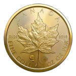 Reverso de la Maple Leaf de oro año 2022 de 1 oz