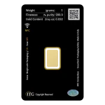 Lingotto d'oro da 1 grammo NAORI in blister di colore nero da regalo - retro