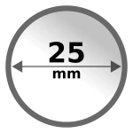 Fronte capsula in plastica 25 mm per monete di oro
