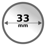 Cápsula de plástico para monedas de oro, plata y platino 33 mm