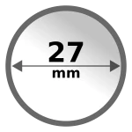 Cápsula de plástico para monedas de oro, plata y platino 27 mm