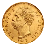 Fronte della 20 Lire Umberto I Marengo Italiano da Anni misti di Oro