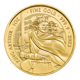 Reverso de la moneda King Arthur 2023 de 1 oz oro