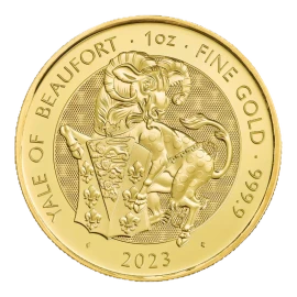 Reverso de la moneda Yale de Beaufort (Centícora) 2023 - Royal Tudor Beasts de 1 oz oro. La segunda moneda de la colección inspirada en las bestias Tudor