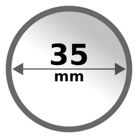 Cápsula de plástico para monedas de oro, plata y platino 35 mm