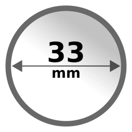 Cápsula de plástico para monedas de oro, plata y platino 33 mm