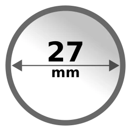 Cápsula de plástico para monedas de oro, plata y platino 27 mm