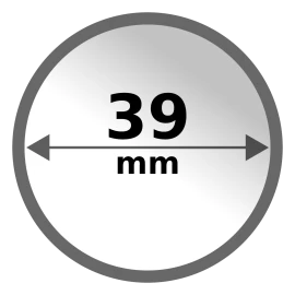 Cápsula de plástico para monedas de oro, plata y platino 39 mm