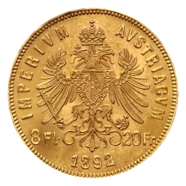 Retro del 8 Fiorini Marengo Austriaco di Oro